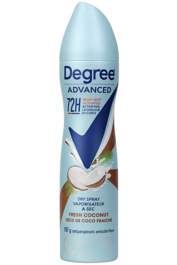 Degree Advanced Dry Spray Antiperspirant – Fresh Coconut (107 g)