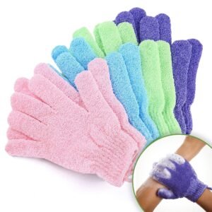 Exfoliating bath gloves